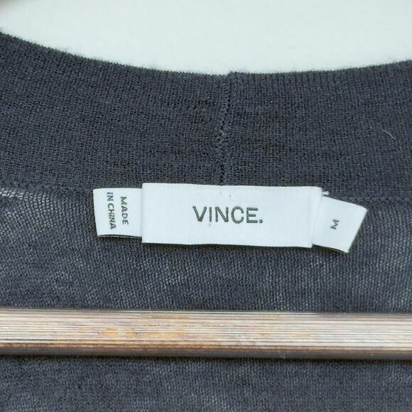 Vince Sweater Womens Medium Merino Wool Blend Open Front Cardigan Layering - Picture 2 of 8